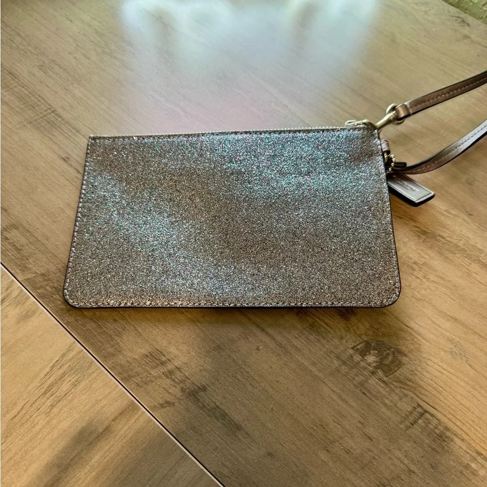 Coach Silver Glitter Wristlet